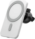 M&S Home 15w Wireless Fast Car Charger Compatible with MagSafe Devices for iPhone 12/13/14/15/SE/XS/XR/X/8/Plus, Car Phone Holder, Qi-Compatible, Air Vent Mount, 360°Rotation, USB C Cable Included