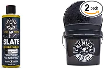 Chemical Guys CWS80316BB Basic Car Wash & Bucket Bundle - Clean Slate Deep Surface Cleaning Car Wash Soap, 16 oz, Citrus Scent + Heavy Duty Smoked Obsidian Black Detailing Bucket (2 Items)