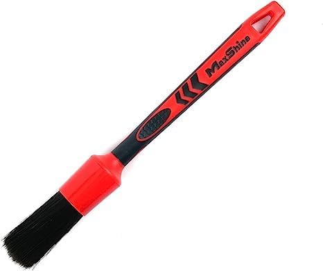Maxshine Medium #12 Universal Detailing Brush – Black Classic with Soft Synthetic Bristles – Durable, High-Density Brush for Interior, Exterior, Leather Seats, Engine Bay & Wheels