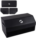 OLG Car Trunk Organizer 50L SUV Bin with (Magnetic Lid) (Faux Leather) (Collapsible Design) - (2 Dividers) (50kg Anti-Slip Hold) Waterproof Storage Box for Cars and Camping