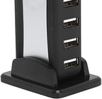 USB 7‑Port Hub Multi USB Port Expander Fast Data Transfer USB Splitter HighSpeed Extender with Power Supply 100‑240V for Laptop Desktop Computers Notebooks (US Plug)