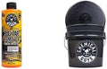 Chemical Guys CWS_104_16BB Basic Car Wash & Bucket Bundle - Concentrated Bug and Tar Remover Car Wash Soap, 16 oz + Heavy Duty Smoked Obsidian Black Detailing Bucket (2 Items)