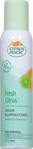 Citrus Magic Natural Odor Eliminating Air Freshener Spray, Fresh Citrus, 3-Ounce (Pack of 4)