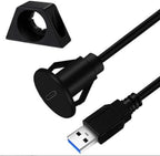 zdyCGTime USB C to USB 3.0 A Threaded Flush Mount Waterproof Cable Adapter USB 3.0 Male to USB C Female Panel Mount Extension Cable, for Car Boat Truck Yacht Motorcycle, (1.5M/5Ft)
