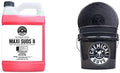 Chemical Guys CWS_101BB Basic Car Wash & Bucket Bundle - Maxi-Suds II Foaming Car Wash Soap, 128 oz (1 Gal), Cherry Scent + Heavy Duty Smoked Obsidian Black Detailing Bucket (2 Items)