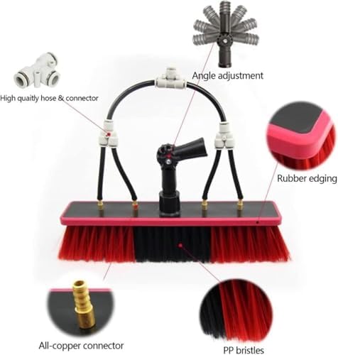 Telescopic Window Cleaning Pole with 50cm Brush Head, 9m Retractable Water Supply Kit for Solar Panel & Home Cleaning, Efficient Extendable Cleaning Tool