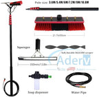 Telescopic Window Cleaning Brush Kit 3.6-10.8M Water-Fed Squeegee with Soap Dispenser Extendable Pole for Car & Home Cleaning Efficient Glass Cleaner Equipment