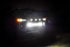 iJDMTOY 3pc Set Dark Smoked Lens Full LED Strip Front Grille Lighting Kit Compatible with 2014-up Toyota 4Runner, Includes (3) 24-SMD 6000K White LED Assy & Wiring Harness