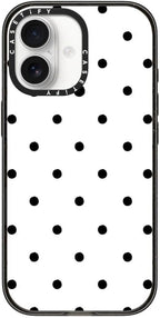 CASETiFY Impact iPhone 17 Case [Slim/Compatible with Magsafe / 8.2 ft. 4X Military Grade Drop Protection] - Classic Dottie - Blank Slate - Clear Black