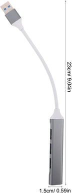 USB Multiport Hub Splitter with 4 USB Ports for Laptop and Car Use in Space Gray with Packaging Box for Multiple Devices