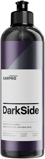 CARPRO DarkSide - Tire & Rubber Sealant, Hydrophobic & Self-Cleaning, Satin Black Shine, UV Protection, Revives Dull Faded Rubber, Ready to Use - 500mL (17oz)