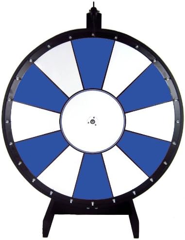 Dual and Triple Color Tabletop Dry Erase Prize Wheel – 36 Inch Desktop Spinning Wheel, Durable Wood, Balanced for Fair Odds, Trade Show Booth Raffle, Fundraiser, Baby Shower (Blue, 36")
