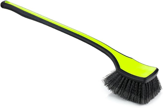 Detail Factory - Fender Well Brush - Ergonomic ProGrip Handle, Stiff Synthetic Bristles, Ergonomic Design, Clean Your Wheel Wells with Ease - Octane Ectoplasm