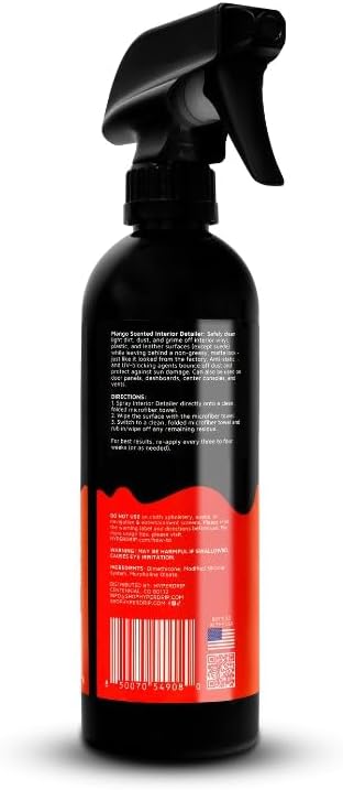 HyperDrip Interior Detailer with Matte Finish – Non-Greasy Interior Cleaner with UV Protection & Anti-Static Formula for Dashboards, Vinyl, Plastic & Leather | Factory-Fresh Look! 16 fl oz