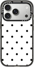 CASETiFY Impact iPhone 17 Pro Case [Slim/Compatible with Magsafe / 8.2 ft. 4X Military Grade Drop Protection] - Classic Dottie - Blank Slate - Clear Black
