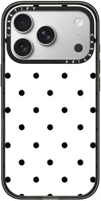 CASETiFY Impact iPhone 17 Pro Case [Slim/Compatible with Magsafe / 8.2 ft. 4X Military Grade Drop Protection] - Classic Dottie - Blank Slate - Clear Black