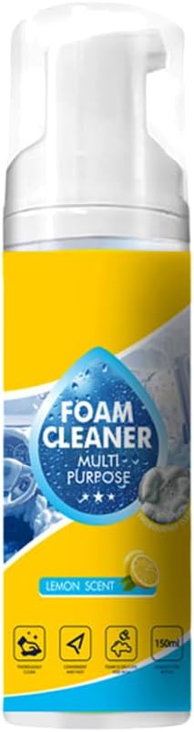 Car Interior Foam Cleaner Kit 150ML Cleaner with Wipe and Sponge Automobile Cleaning Agent Polishing Cleaner Set for Car Leather Seats, Dashboard, and Windows Cleaning
