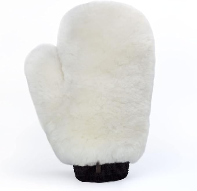OKAYDA Natural Lambskin Wool Car Wash Mitt Extra Large Size Scratch-Free Sheepskin Wash Mitt