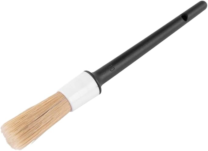 Natural Boar Hair Detail Brush Set of 5 Compatible with Automotive Engines Wheels Interior Leather Trim Air Vents