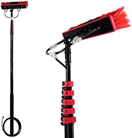 Teles Water Fed Pole Kit 12 36ft Aluminum Window Cleaning Brush & Hose Outdoor Solar Panel Cleaner Efficient Window Washing Tool for Solar Maintenance & Exterior Cleaning
