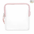 BORSALI TSA Approved Toiletry Bag - Clear Quart Size for 3-1-1 LIquids for Carry On Travel - Toiletries Organizer - Cosmetic Pouch with Zipper - Travel Accessories - Rose