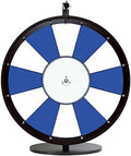 Dual and Triple Color Tabletop Dry Erase Prize Wheel – 24 Inch Desktop Spinning Wheel, Durable Wood, Balanced for Fair Odds, Trade Show Booth Raffle, Fundraiser, Baby Shower (Blue, 24")