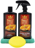 Pinnacle Natural Brilliance Leather Combo | Automotive Leather Conditioner & Vinyl Cleaner | Clean & Condition Combo Kit | 2-Piece Set | PIN-250340 | 2 x 16oz Bottles