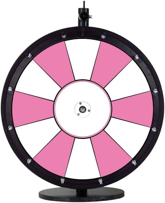 Dual and Triple Color Tabletop Dry Erase Prize Wheel – 24 Inch Desktop Spinning Wheel, Durable Wood, Balanced for Fair Odds, Trade Show Booth Raffle, Fundraiser, Baby Shower (Pink, 24")
