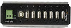 StarTech.com 7-Port USB 2.0 Hub - Metal Industrial USB-A Hub with ESD & 350W Surge Protection - Extended Operating Temp -40 to 185°F - Din Rail/Wall/Desk Mountable - USB Expander Hub, TAA