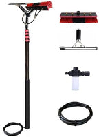 Telescopic Window Cleaning Brush Kit: 3.6-6M Extendable Water Fed Squeegee with Soap Dispenser Perfect for Home & Car Cleaning 35cm Brush Head for Streak-Free Shine