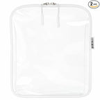 BORSALI TSA Approved Toiletry Bag - Clear Quart Size for 3-1-1 LIquids for Carry On Travel - Toiletries Organizer - Cosmetic Pouch with Zipper - Travel Accessories - White