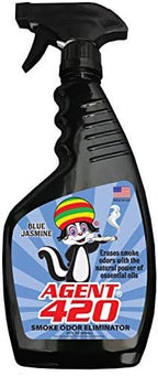 Agent 420 Odor Eliminator Trigger Spray, Jasmine, 22 oz — Tea Tree Oil Breaks Down Smoke at the Molecular Level