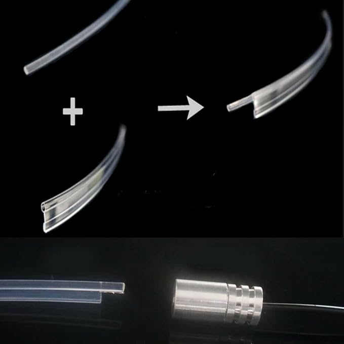 3m/9.8ft 5m/16ft Car Home LED Strip Ambient Light 2mm Plastic Optic Fiber Cable Skirt Tube Kit with 12V LED Light Source Illuminator (Yellow,3m/9.8ft)