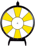 Dual and Triple Color Tabletop Dry Erase Prize Wheel – 36 Inch Desktop Spinning Wheel, Durable Wood, Balanced for Fair Odds, Trade Show Booth Raffle, Fundraiser, Baby Shower (Yellow, 36")