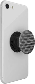 PopSockets Adhesive Phone Grip, Holder, Phone Stand, Black - Carbonite Weave