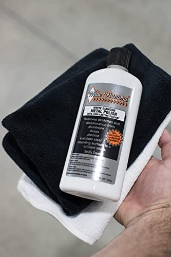 White Diamond Mirror Finish Polishing Pack - Long Lasting Metal Polish & Sealant, Diamond Coat Graphene Ceramic Spray, 2 Microfiber Towels, 2 Polyester Application Pads, 2 Terry Clothes