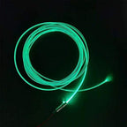 3mm 5meters/16ft PMMA Optic Fiber Cable Side Glow with 12V 1.5W LED Aluminum Illuminator Light Source for Home Car DIY (Green)