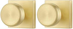 Brushed Gold Door Knobs Interior, Pismo Doorknobs with Square Rosette for Closet