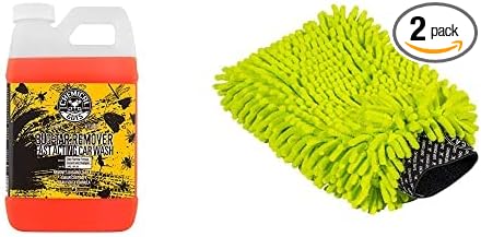 Chemical Guys CWS_104_64M Car Wash Starter Bundle - Concentrated Bug and Tar Remover Car Wash Soap, 64 oz (Half Gallon) + Green Chenille Wash Mitt (2 Items) Works on Cars, Trucks, SUVs, RVs & More