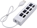HOMSFOU 2pcs USB Hub Port Independent USB Divider for Easy Device Connectivity Office School Compact Design Built Cable