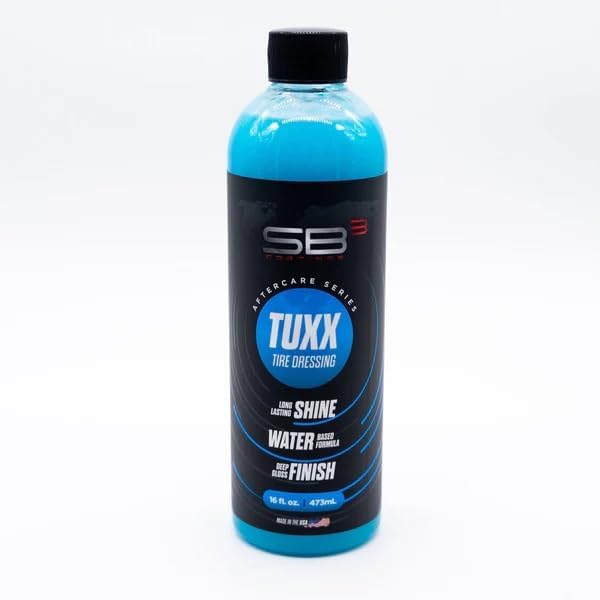 SB3 Tuxx Water-Based Tire and Trim Car Tire Dressing - Adjustable Shine with UV Protection - Versatile for Interior and Exterior Use (16oz)