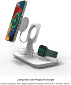 Mophie 3-in-1 Stand for MagSafe Charger - Simultaneous Charging for iPhone, Apple Watch, and AirPods (Magsafe Charger not Included)