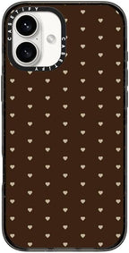 CASETiFY Impact Case for iPhone 16 Plus [8.2ft 4X Military Grade Drop Protection/Compatible with Magsafe] - Choco Dots - Clear Black