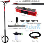 Telescopic Window Cleaning Brush 3.6-10.8m Water-Fed Kit Squeegee & Soap Dispenser Ideal for Home & Car Cleaning Extendable Pole for Effortless Reach