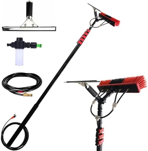 Telescopic Window Cleaning Brush Kit - 3.6-10.8m Water-fed Squeegee with Soap Dispenser - Versatile Pole for Home & Car Cleaning - Efficient Window Cleaner Tool
