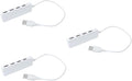 OSALADI 3pcs High- USB Hub Adapter Multi-Device USB Splitter for Laptops and Supports OTG White Play Design Compatible Car and Wall Chargers