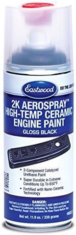 Eastwood 2K Aerospray High Temperature Ceramic Engine Gloss Black Paint | 11.9 oz Aerosol | 1 Pack
