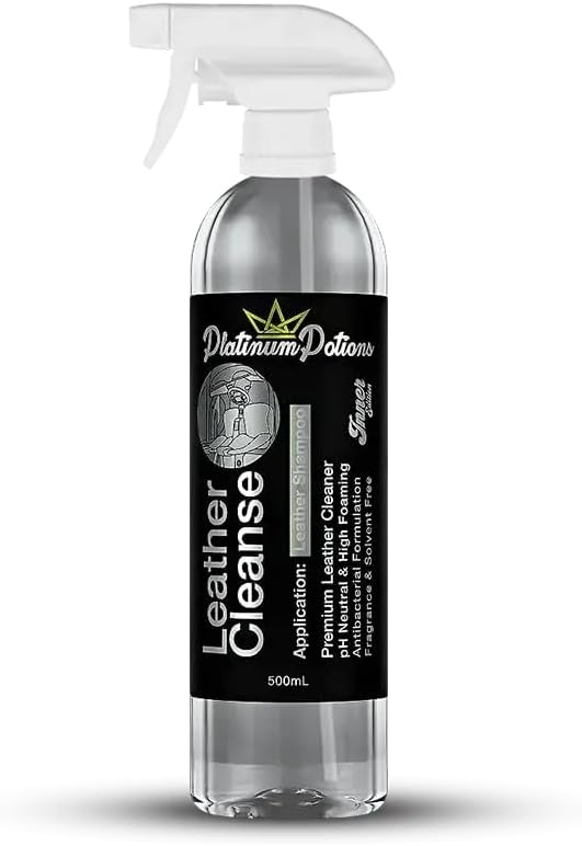 Leather Cleanse | Gentle Leather Cleaner | Removes Body Oils and Dye Transfer | Matte OEM Finish Residue Conscious | Coated Leather Safe When Used Correctly | 500 Milliliters