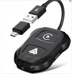 Wireless CarPlay & Android Auto Adapter, Car Navigation Dongle, Compatible with Most Cars, with Toggle Switch, Ideal for Two People Using The Same car, one with iOS and The 2nd with Android