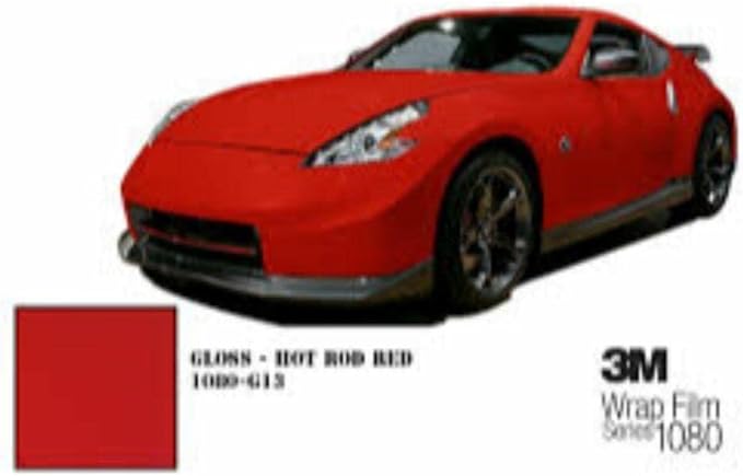 3M Car Wrap Roll 2080 Gloss Hot Rod Red | G13 | (5ft x 40ft (200 Sq/ft)) | Automotive Vinyl Wrap for Cars - Car Interior Wrap & Exterior | w/Free Instawraps Pro Glove